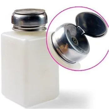 

Metal Cap Pump Bottle for holding Acetone, Alcohol, Nail art liquid seal well no leak