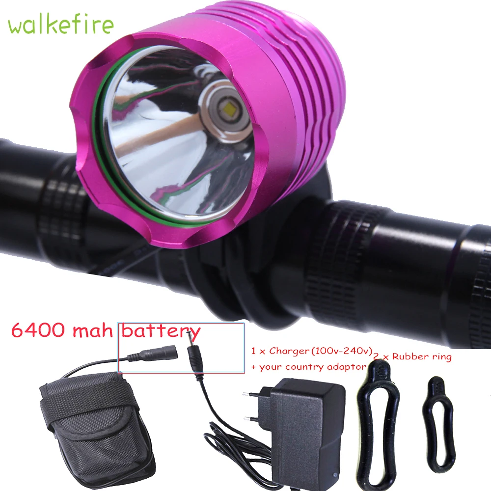 2200 люмен XML T6 LED Bycycle светильник Head Bike lumiere Велоспорт Flash 6400mAh or10000mah 18650 батарея