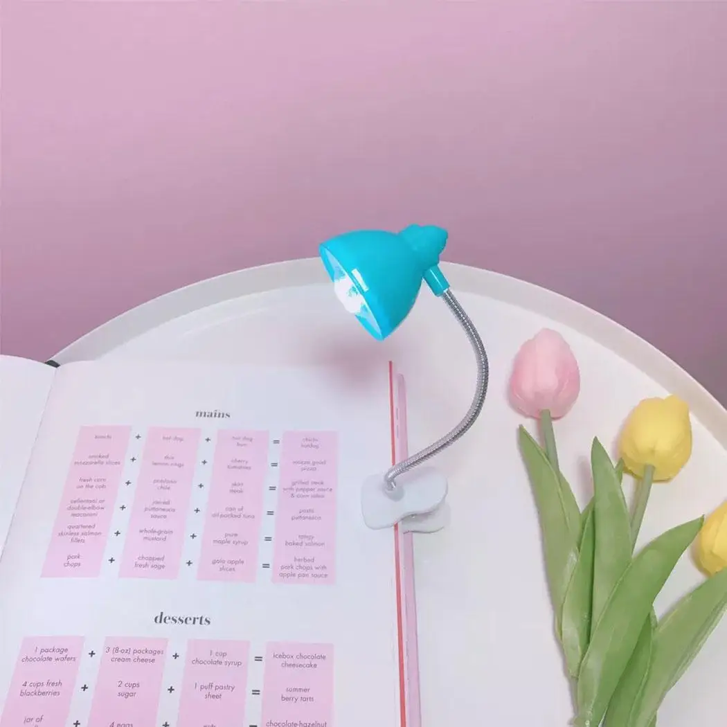 

Cute Clip-On LED Reading Lamp Mini Casual Bulbs Portable Flexible Night Blue, Pink, White, Yellow 36V Lamp