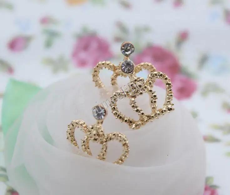 

Crown Rhinestone Buttons Flat Backs Metal Embellishment Decorations