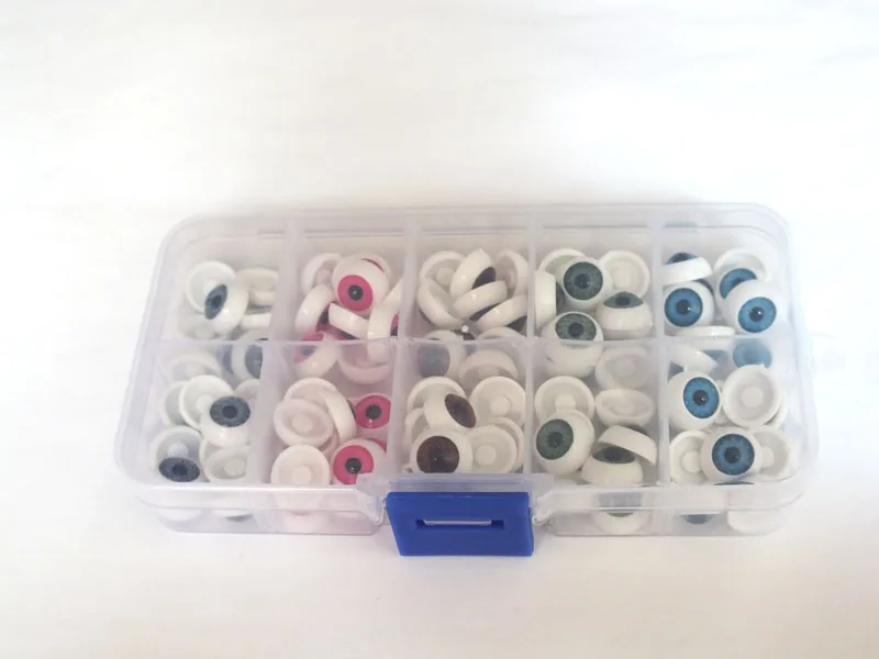 

100pcs/box 12mm Doll Eyeballs Half Round Acrylic Eyes for DIY Doll Bear Crafts Mix Color Plastic Doll EyeBall Doll Toy Parts