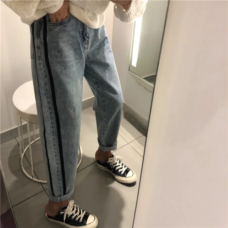 JUJULAND 2018 новые джинсы Для женщин Высокая Талия Джинсы женские синие джинсы прямые брюки стретч талии Для женщин джинсы Calca Feminina