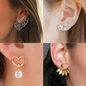 

New Crystal Drop Earrings for Women Fashion Jewelry Gold Silver Color Flower Earrings Gift for Best Friend in Party