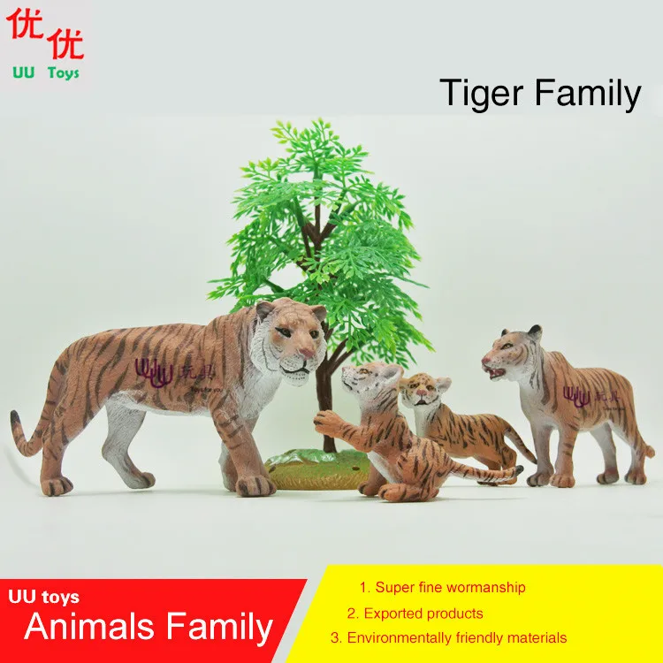 Action Figures: Tiger  family pack Simulation model  Animals   kids  toys children educational props Action Figures Collections