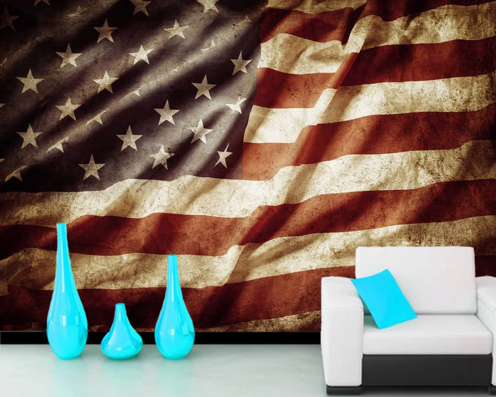 Papel де parede американский флаг ретро 3d обои, гостиная диван ТВ стены спальня обои для стен Ресторан барная Фреска