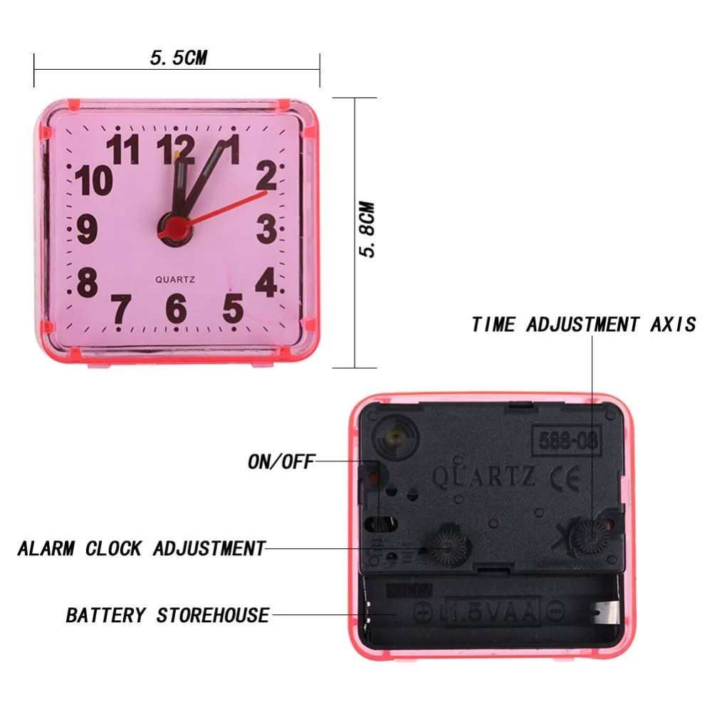 4 Colors Silent no ticking Alarm Clock Portable Cute Square Small Bed Compact Travel Quartz Beep Alarm Clock Plastic 4 Colors Silent no ticking Alarm Clock Portable Cute Square Small Bed Compact Travel Quartz Beep Alarm Clock Plastic