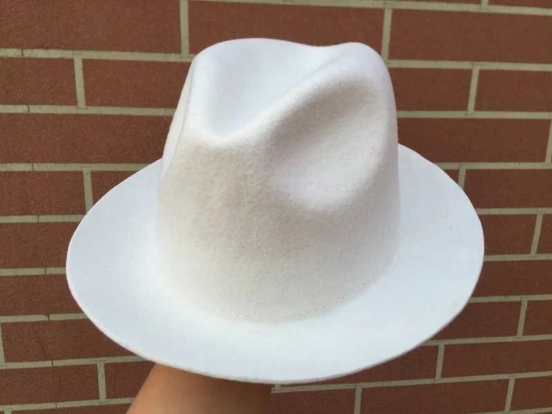 Модная шерстяная войлочная Белая Шляпа Fedora для женщин или мужчин