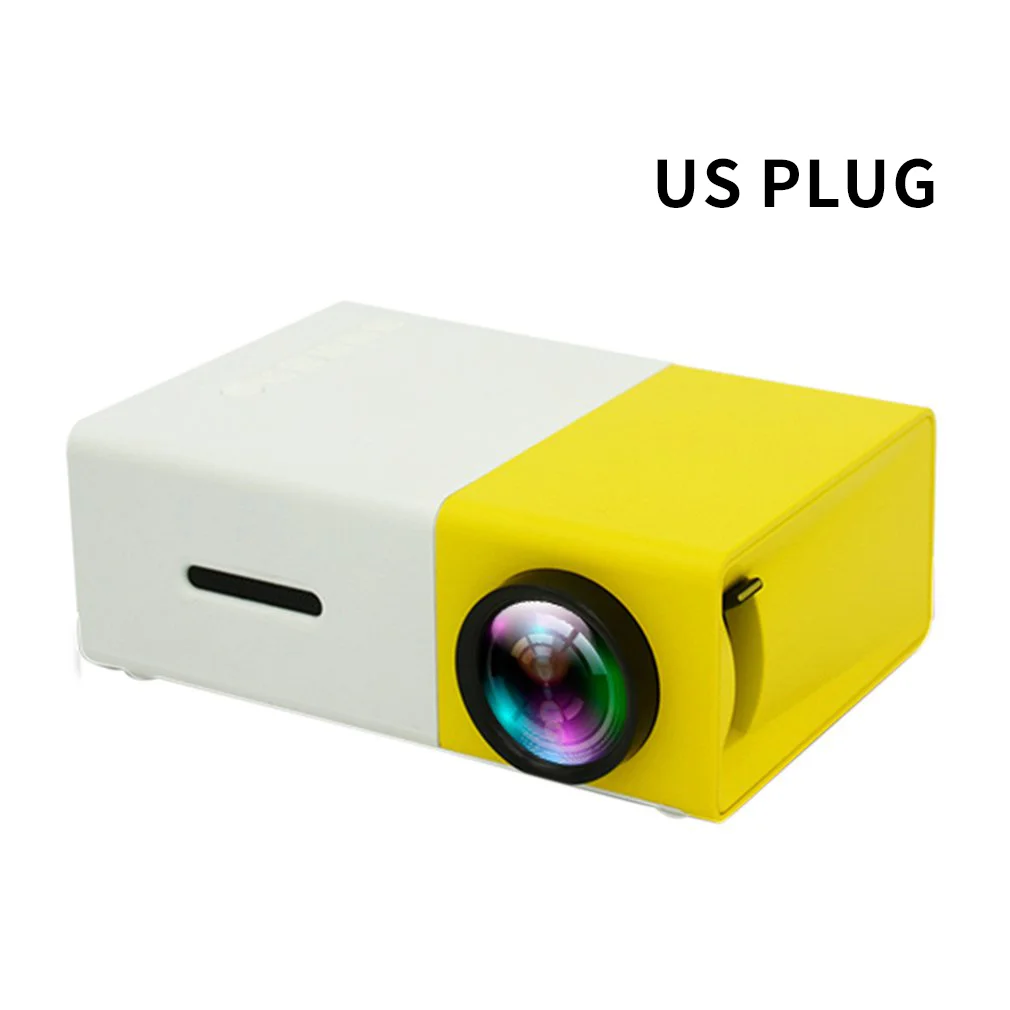 YG300 светодиодный проектор 400 люмен 3,5 мм аудио 320x240 пикселей HDMI USB AV SD Мини проектор домашний медиаплеер лучший домашний проектор - Цвет: US Plug