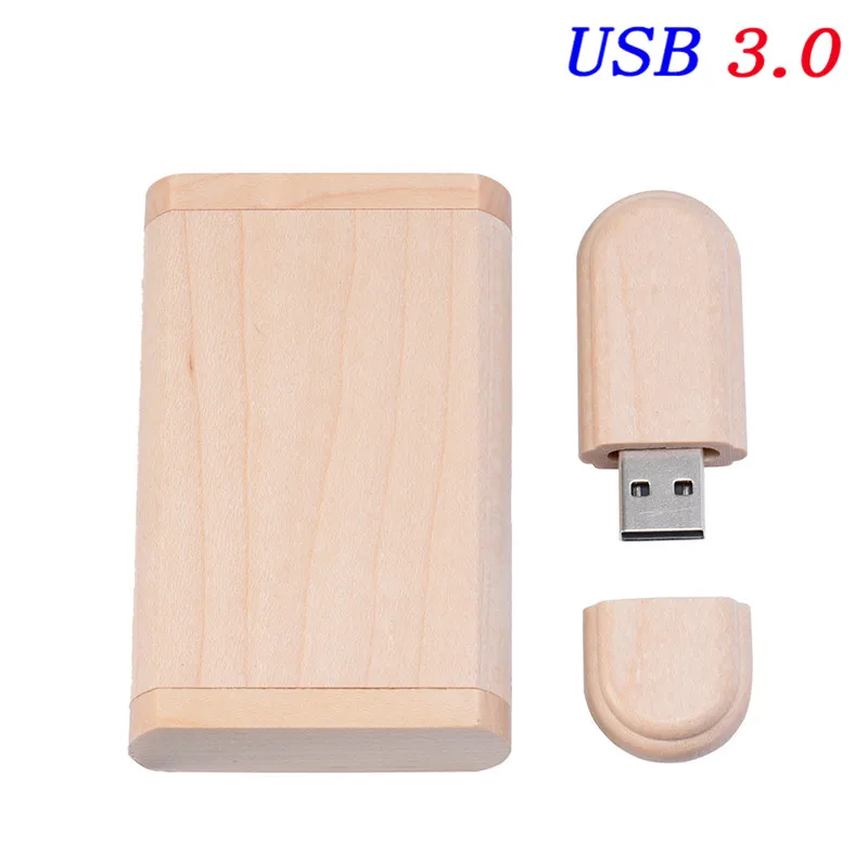 JASTER USB 3,0 деревянный usb флэш-накопитель+ флип-бокс ручка-накопитель 4 ГБ 8 ГБ 16 ГБ 32 ГБ 64 Гб Внешняя карта памяти(10 шт. бесплатный логотип - Цвет: Maple wood box