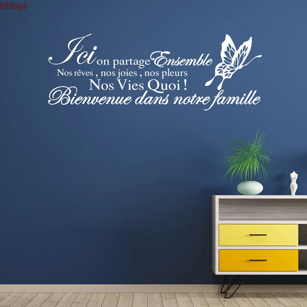 Kililaya French Wall Sticker Muraux Citation De Famille Wall Stickers Home Decor Living Room Wall Stickers Aliexpress