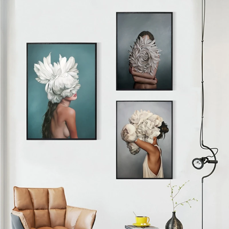 Feather Women Oil Prints