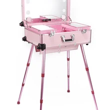TENSUNVIS фабрика розовый Pro Studio визажист косметический чехол светодиодный светильник тележка с MP3-плеером