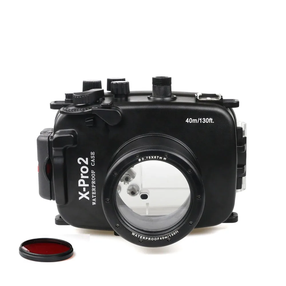 

DF Meikon 40m/130ft Underwater Diving Camera Waterproof Case Housings for Fujifilm X-pro2(16-50mm)+MEIKON Red Filter 67mm