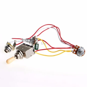 

1Pc Guitar Wiring Harness 3Way LP 2 Humbucker Toggle Switch 1V1T 500k Durable