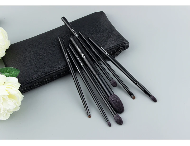 Anmor высокое качество козья шерсть набор кисточек для макияжа черная ручка кисти для макияжа Тени для век цвета смешивания инструменты