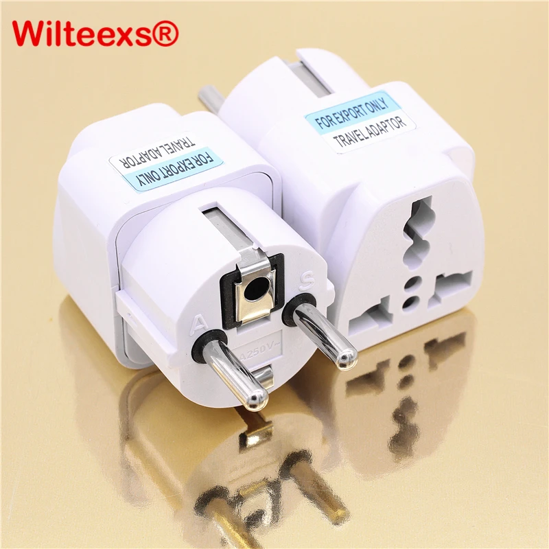 

WILTEEXS 1 PC New Arrival 2017 Best Price Universal UK US AU to EU AC Power Socket Plug Travel Charger Adapter Converter WHITE