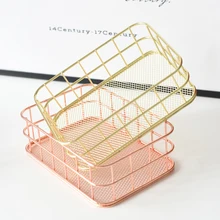 2PCs Ins Nordic Cosmetic Storage Box Desktop Bedroom Jewelry Makeup Skin Care Lipstick Brush Basket Office Sundries Organizer