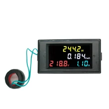 Color Screen Digital AC Voltmeter Ammeter 80~ 300V 100A Power Energy Meter Current voltage Monitor + CT Coil 40% off