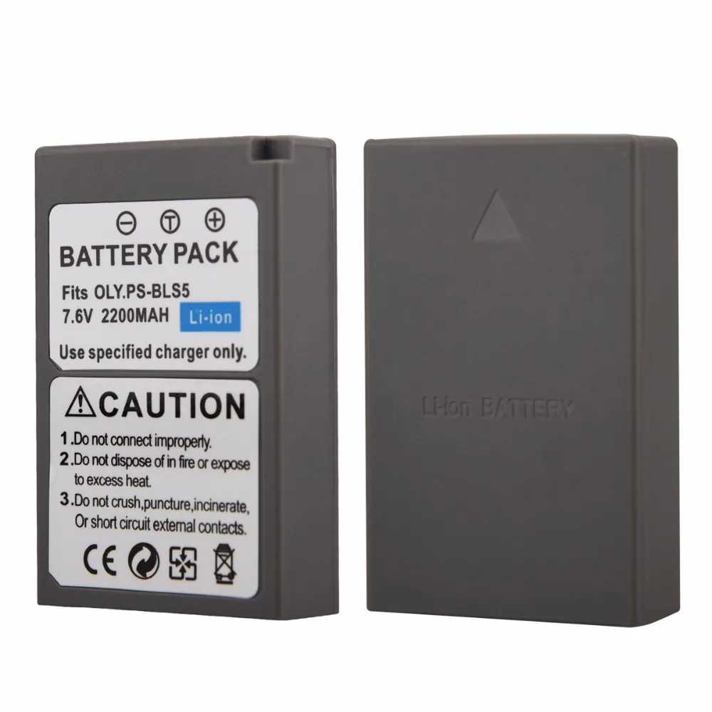 2200mAh PS-BLS5 BLS-5 BLS5 Battery Pack for Olympus OLY. E400 E410 E420 E450 E600 E620 E-P1 E-P2 E-P3 E-PL1 E-PL2 E-PL3 E-PM1