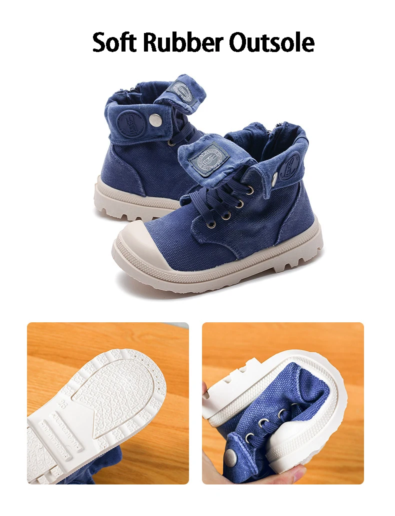 Altas das Sapatas de Lona Lona das Crianças Meninos e Meninas do Bebê 2019 Primavera Outono Novas Crianças Sapatilhas das Crianças da Criança Botas Martin Casuais Militar Botas 5 lona alta das crianças sapatos meninos e