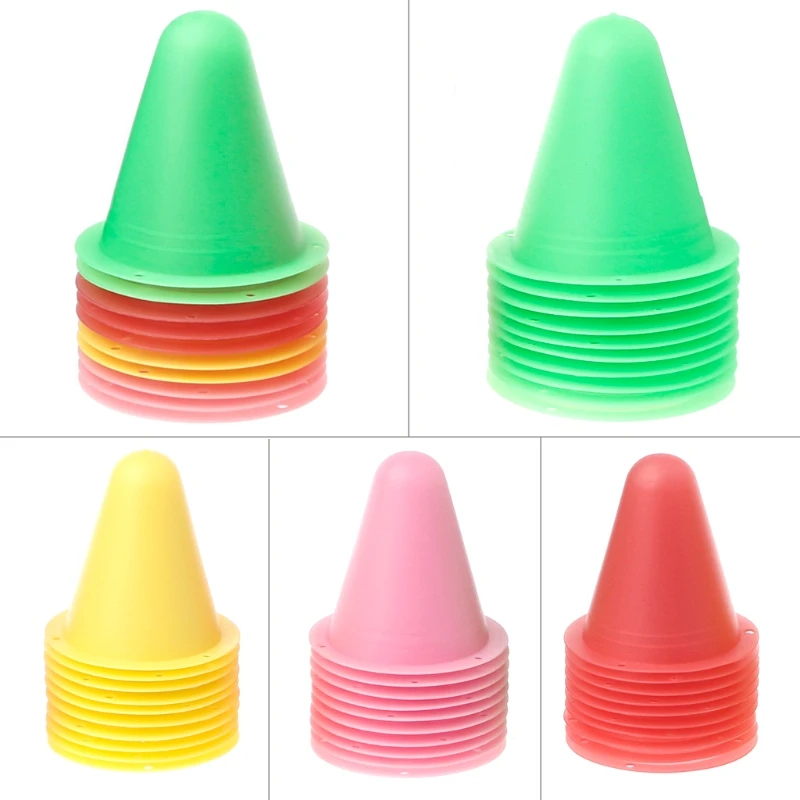 10pcs inline skating Skateboard Mark Cup Soccer Rugby Speed training Equipment Space Marker Cones Slalom Roller skate pile cup