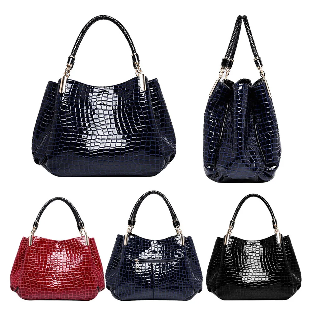 Винтажная женская кожаная сумка на плечо, сумка-мессенджер, сумка-тоут с узором «крокодиловая кожа», сумки, женские сумки известных брендов, bolsos# YL5