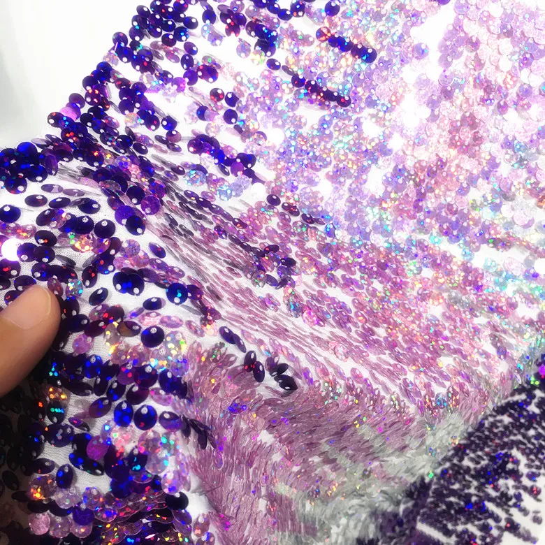 GLace 1 год/лот эластичная градиентная 9 цветов Волшебная блестящая ткань с вышивкой эластичная сетчатая ткань Высокое качество платье ткань с блестками TX802