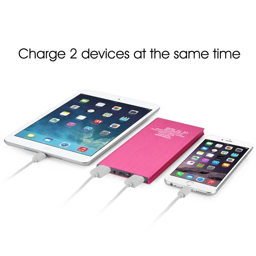 bilder für Neue 2 USB Ultra Dünne 8000 mAh Energienbank Bewegliche Externe Batterie ladegerät für iPhone 6/6 S Plus 6/6 S 5/5 S für iPad für Samsung bilder für Neue 2 USB Ultra Dünne 8000 mAh Energienbank Bewegliche Externe Batterie ladegerät für iPhone 6/6 S Plus 6/6 S 5/5 S für iPad für Samsung