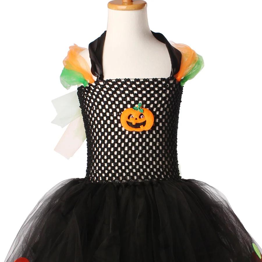 Kids Halloween Tutu Dress With Witch Hat (13)