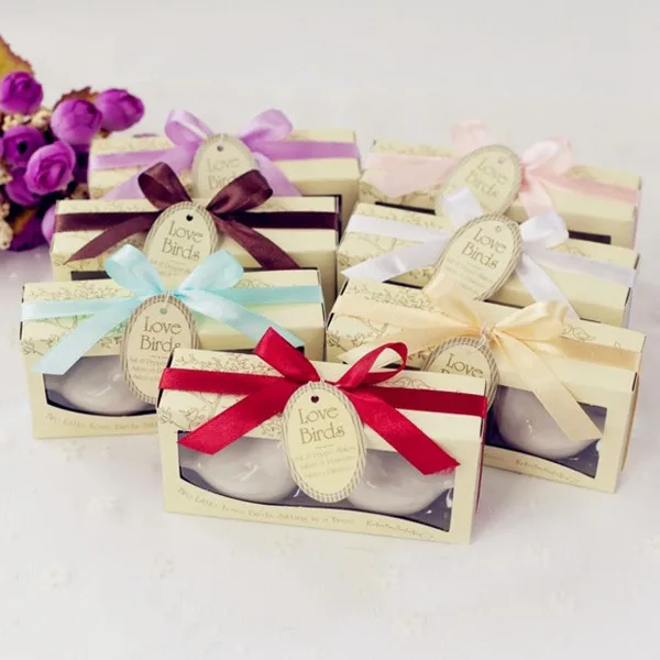 

wedding party favor present for guests - love bird salt pepper shaker with customized tag party gift supplies 100sets=200pcs/lot
