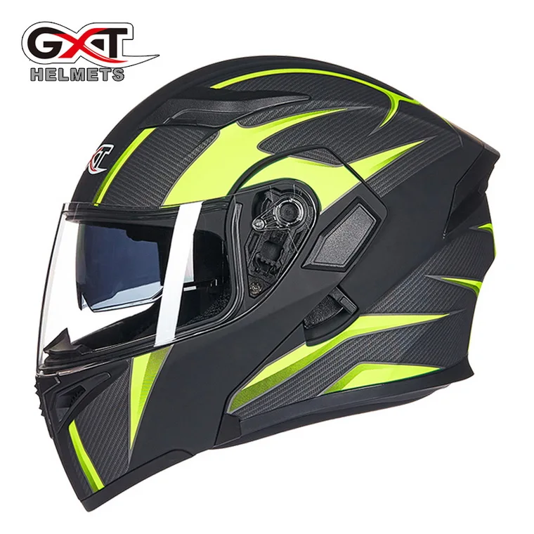 GXT двойной объектив с открытым лицом мотоциклетный шлем полное покрытие Флип-ап мотоциклетные шлемы с анти-противотуманные линзы сезоны