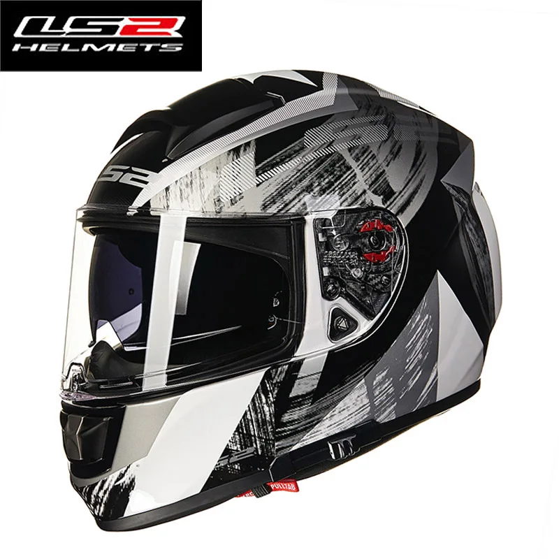 LS2 FF397 стекловолокно полное лицо moto rcycle шлем двойной солнцезащитный козырек индивидуальность moto rbike шлем сертификации ECE одобрить гоночные мото шлемы