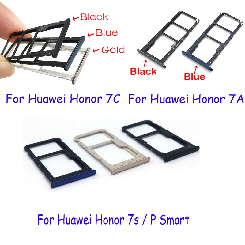 

New SIM Card Holder Tray Slot For Huawei Honor 7A 7C P Smart SIM Card Card Holder Adapter Socket