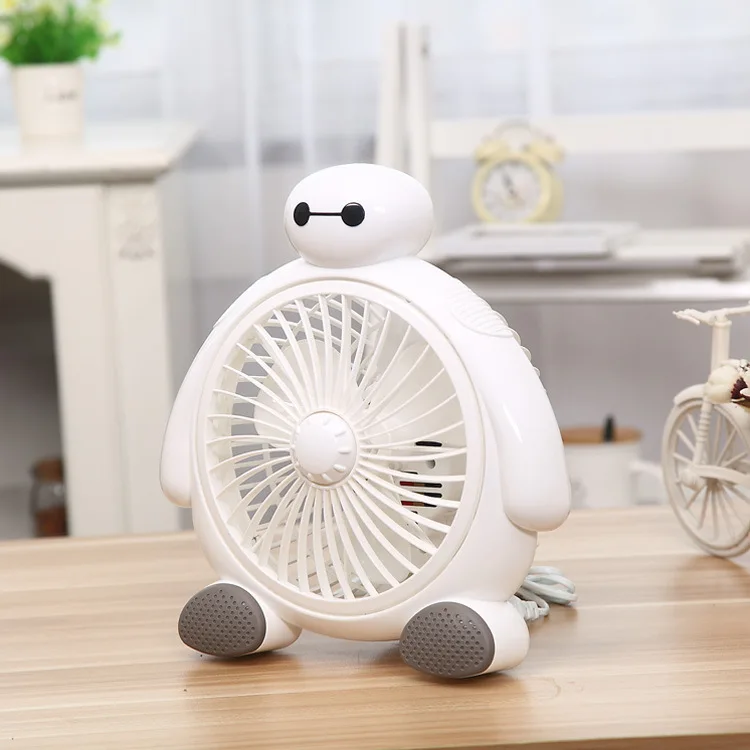 220 В Настольный вентилятор мини Симпатичные Baymax формы ventilador естественный ветер/Стандартный ветер Регулируемая скорость вентилятора