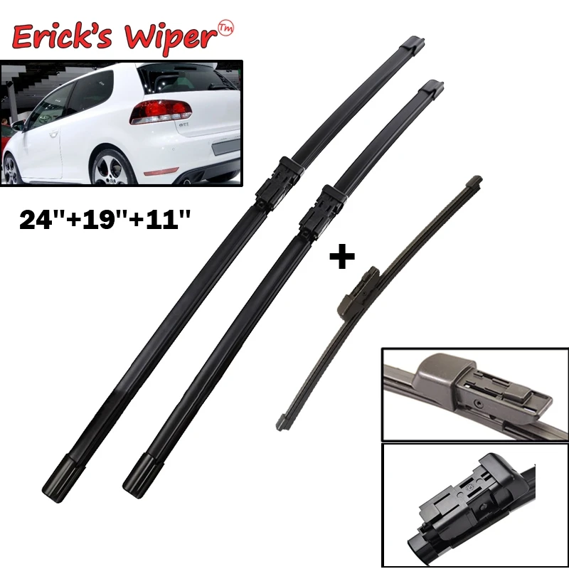 Erick's Wiper Front & Rear Wiper Blades Set For VW GOLF 6 Hatchback 2009 - 2012 Windshield Windscreen Front Window 24"+19"+11" bosch wiper blades