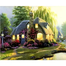 Voll Diy Diamant Malerei Neue Heiße Kreuzstich Muster Harz 5D Diamant Stickerei Mosaik Bohren Voll Decor Landschaft Haus R704