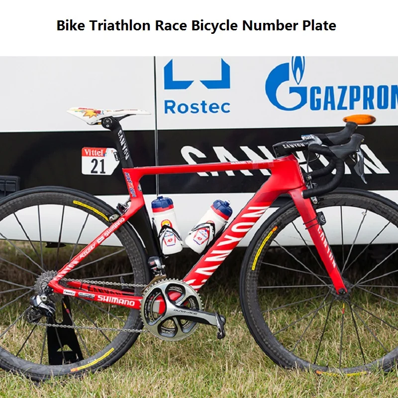 DIY MTB bicicleta triatlón carreras número placa montaje soporte ciclismo placa número titular tarjetas soporte Aero tija Vittel calcomanías