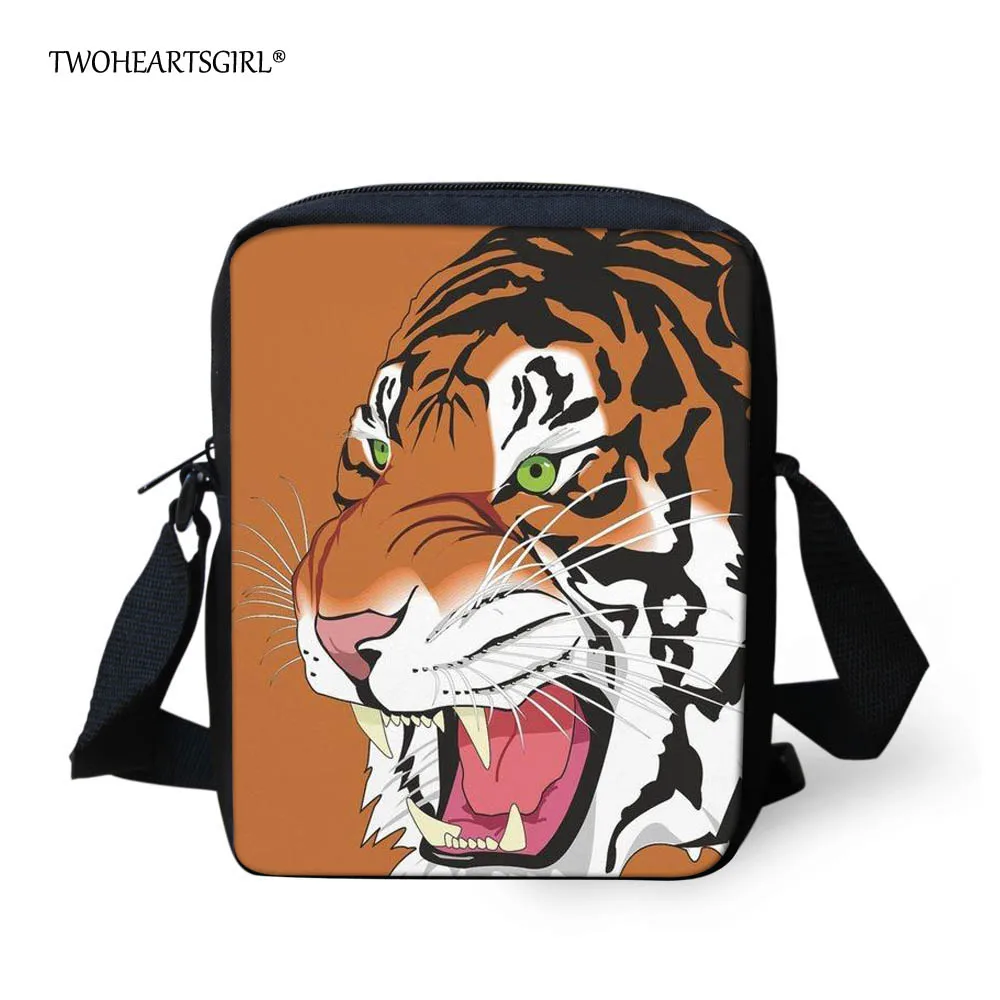 

Twoheartsgirl 3d Tiger Head Messenger Bags Cool Children Kids Crossbody Bag Mini Women Girls Messenger Bag Polyester Handbags