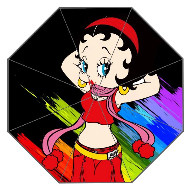 Пользовательский Betty Boop Зонт с произведением искусства зонт от солнца и солнцезащитный крем анти-УФ зонтик# QAZ098K - Цвет: Umbrella