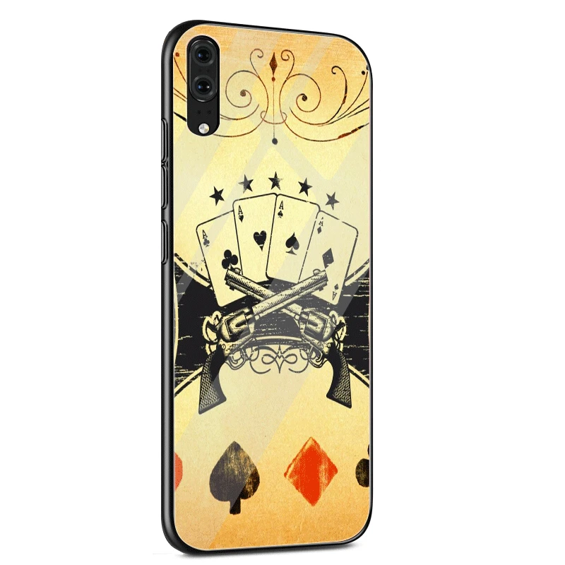 Стеклянный чехол для телефона Huawei Mate Honor 8X 9 10 7A 20 P30 P20 P10 Lite Pro P Smart Cover Poker Game Pair Kings Art
