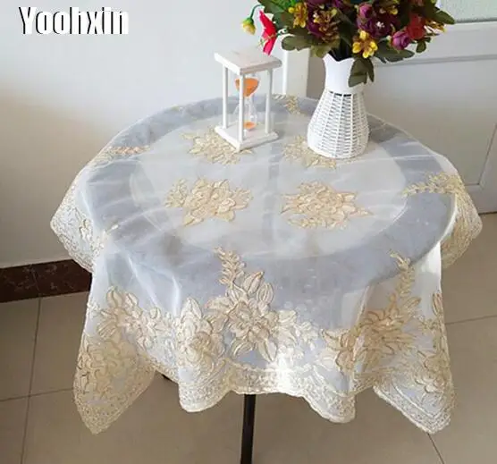 Buy 85CM Modern Square Gold Christmas Table cloth tea