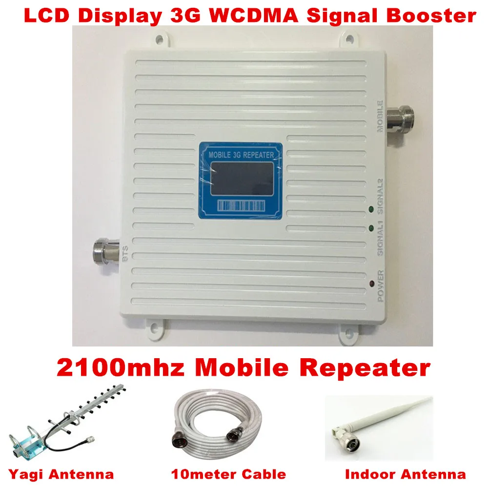 13dbi ياغي هوائي مع كابل 3 جرام W-CDMA 2100 ميجا هرتز إشارة الهاتف المحمول مكرر معززة 3 جرام wcdma إشارة مكرر amplifier