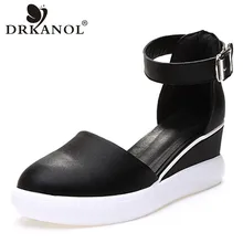 DRKANOL New Women Wedge Platform Sandals Black White Gladiator Sandals Women High Heels Summer Women Sandals Ladies Casual Shoes fashion casual gladiator summer women sandals shoes comfortable open toes white heels bohemia platform ladies beach shoes hbt706