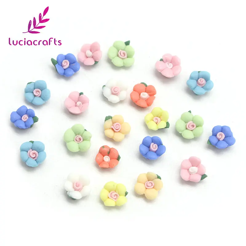 

Lucia crafts Mixed Colors Flatback Ceramic Small Flower Cute DIY Headwear Handcrafts Nail Art Material Accessories F1204