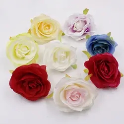 2 шт. 8 см шелковые розы Искусственные цветы Свадебные вечерние Главная DIY ремесел венок качество моделирования цветок
