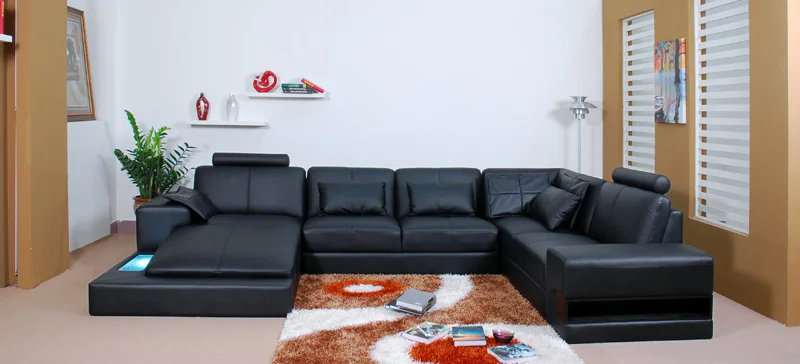 0413-S1319-3 living room leather sofa