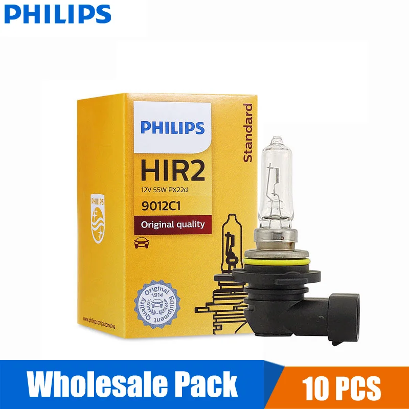 10 шт. галогеновая лампа Philips Vision H1R2 9012 C1 12В 55 Вт PX22d+ 30% яркая оригинальная светильник автомобильные галогенные лампы головного светильник Стандартный led-светильники оптом пакет