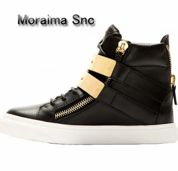 

Moraima Snc Brand Design Women Sneakers Shoes Casual Black Red Shoes Gold Metal Decor Flats Shoes Women Round Toe Ankle Boots
