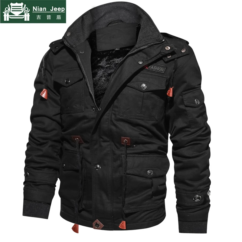  New Winter Fleece Jacket Men Outwear Thick Warm Hooded Coats Mens Military Jacket Male High Quality