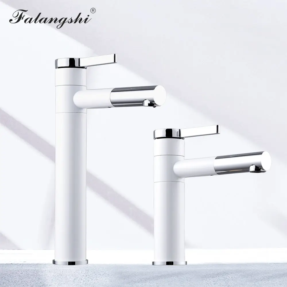 Kaufen Neue Zeitgenössische Becken Weiß Wasserhahn Swivel Auslauf Bad Schiff Sinken Mischer Einzigen Handgriff Waschbecken Mischer Waschbecken Armaturen WB1044
